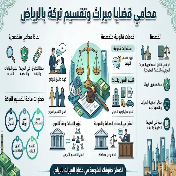 محامي قضايا ميراث وتقسيم تركة بالرياض