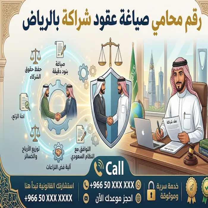 رقم محامي صياغة عقود شراكة بالرياض