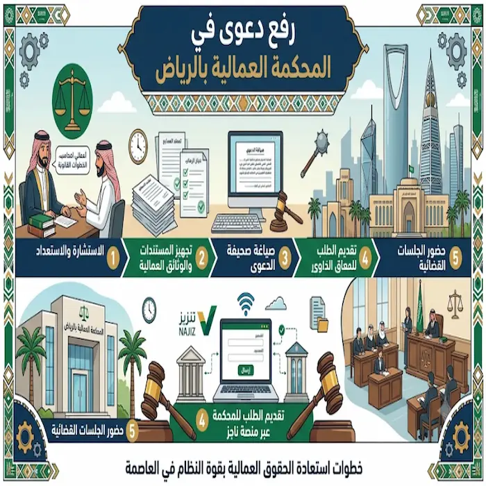 رفع دعوى في المحكمة العمالية بالرياض