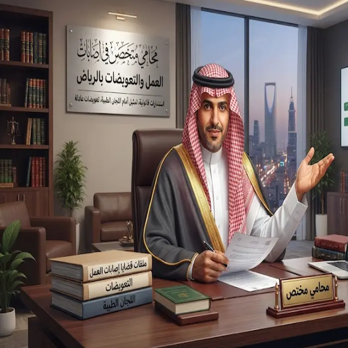 محامي متخصص في اصابات العمل والتعويضات بالرياض