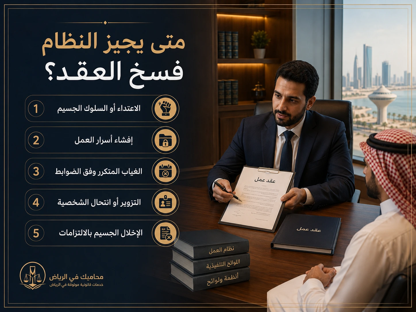غلاف مقال فسخ العقد وفق المادة 80 من نظام العمل