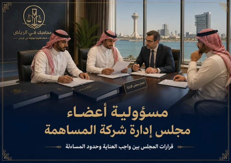 غلاف مقال مسؤولية أعضاء مجلس إدارة شركة المساهمة
