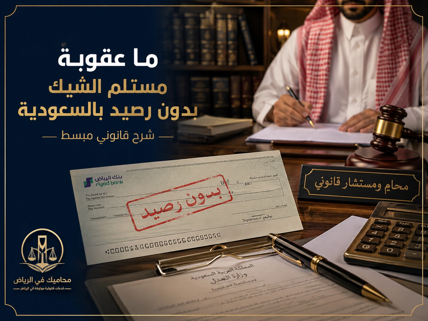 غلاف مقال عن عقوبة مستلم الشيك بدون رصيد في السعودية