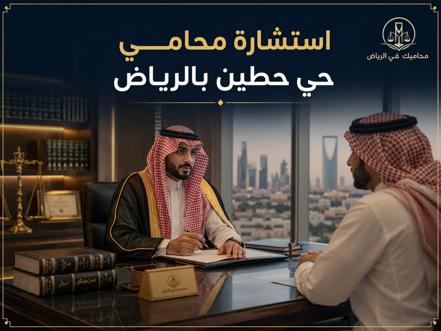 غلاف استشارة محامي حي حطين بالرياض في مكتب قانوني سعودي