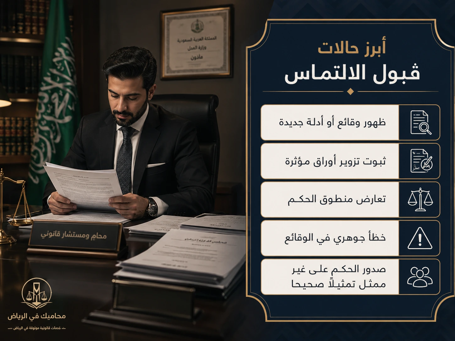 إنفوجرافكس يبين أبرز حالات قبول الالتماس في القضايا الجزائية
