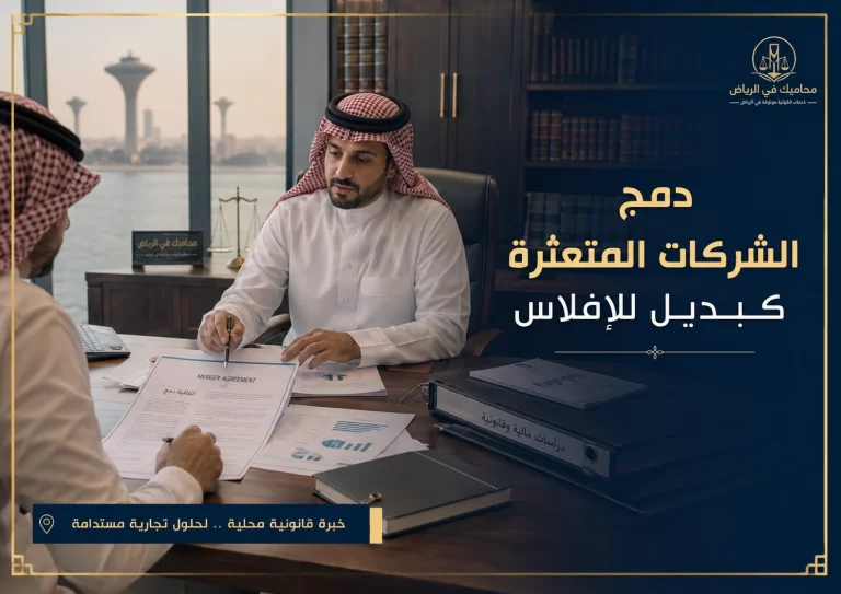 غلاف مقال دمج الشركات المتعثرة كبديل للإفلاس