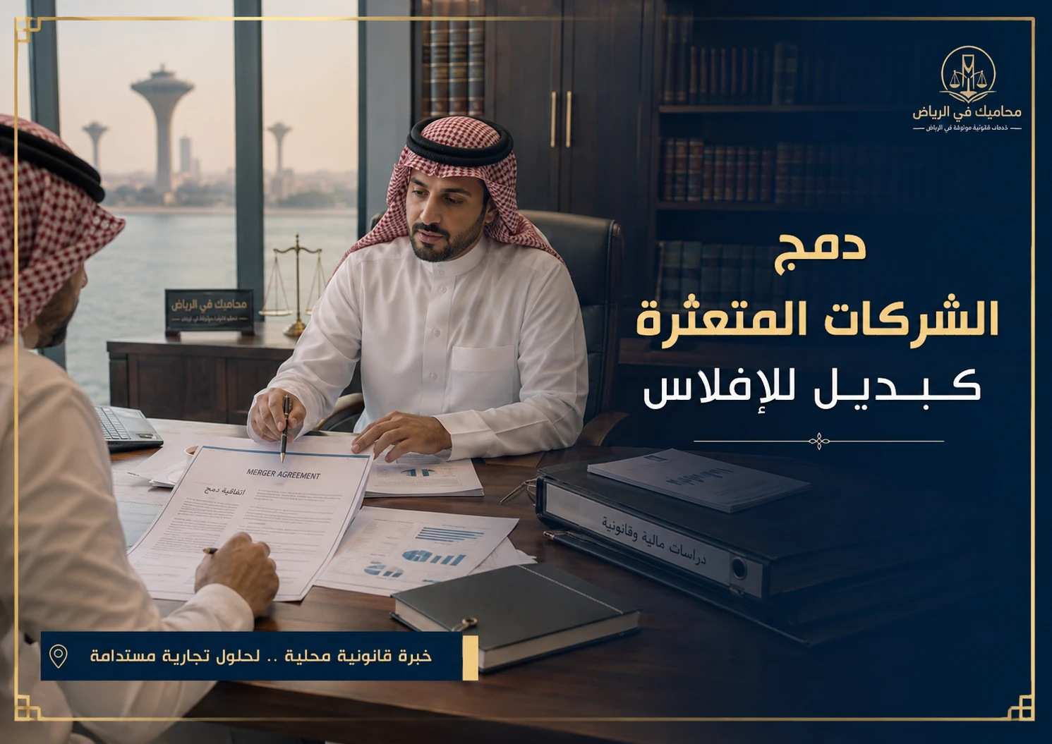 غلاف مقال دمج الشركات المتعثرة كبديل للإفلاس