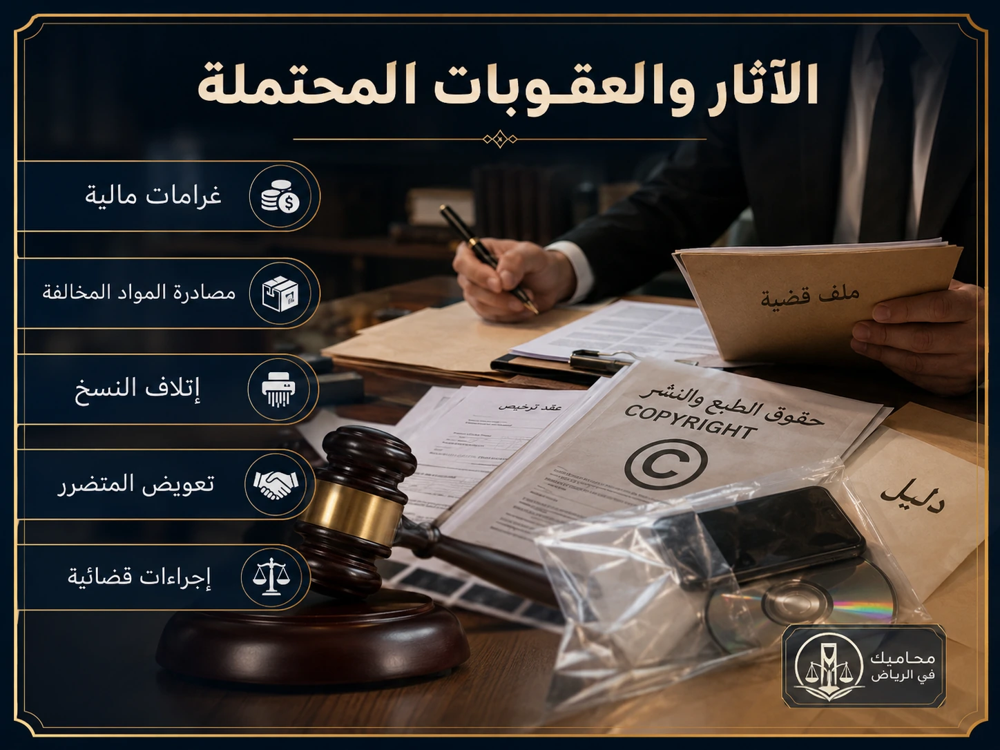 العقوبات والآثار المحتملة لانتهاك حقوق الملكية الفكرية في السعودية