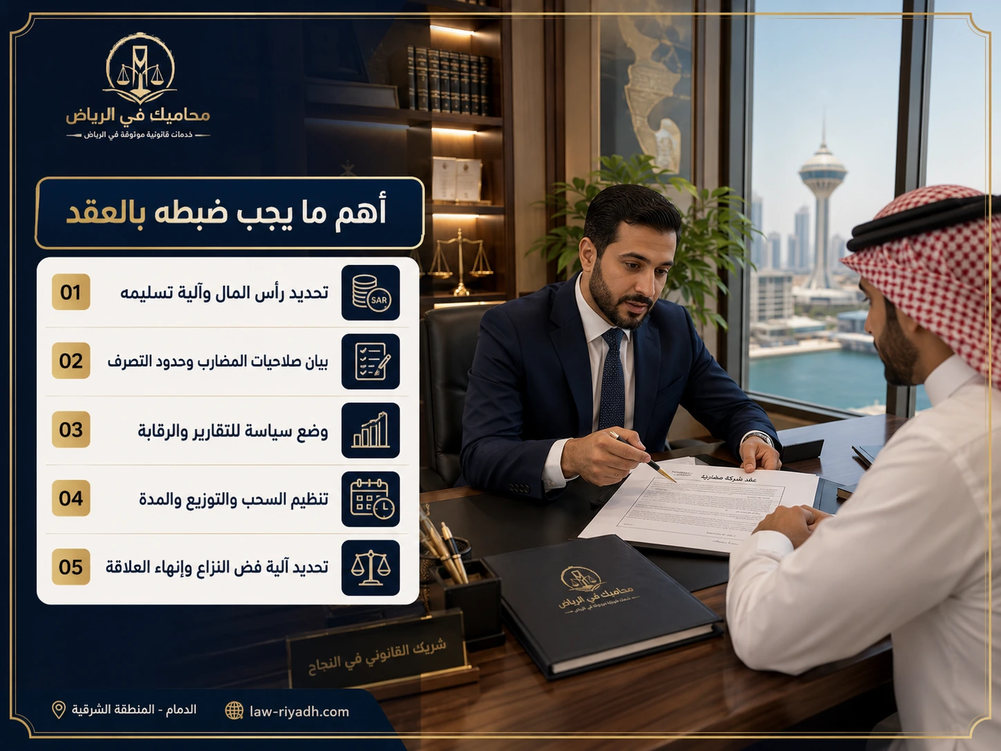 إنفوجرافكس عن أهم ما يجب ضبطه في عقد المضاربة