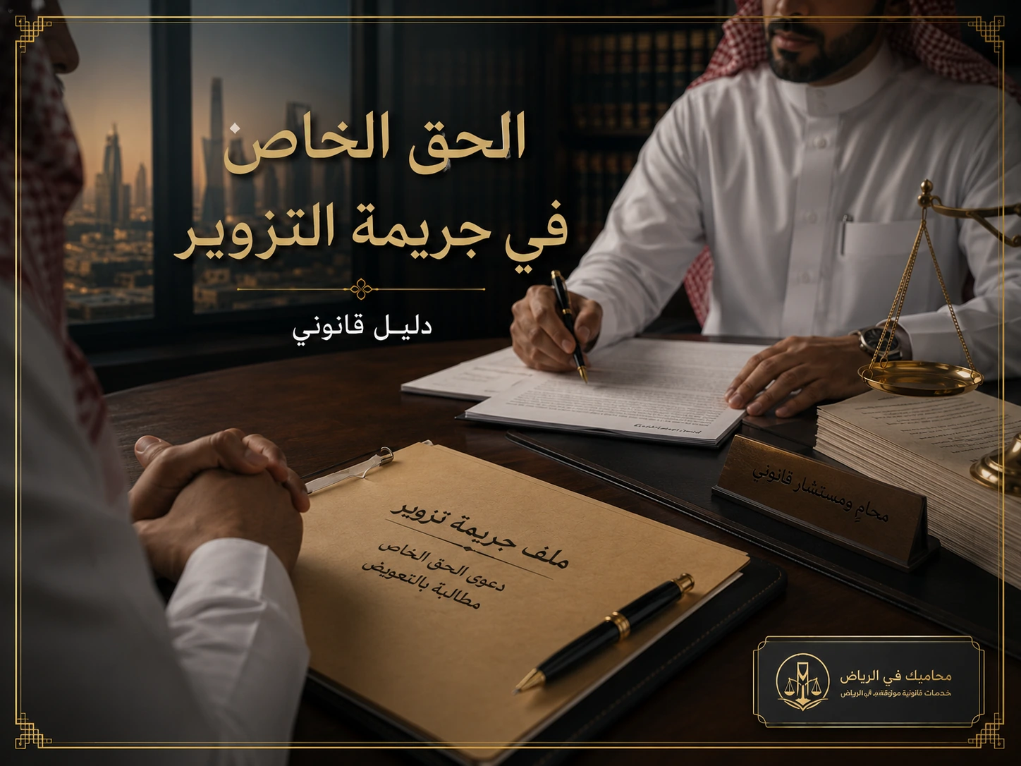 غلاف يوضح الحق الخاص في جريمة التزوير في السعودية