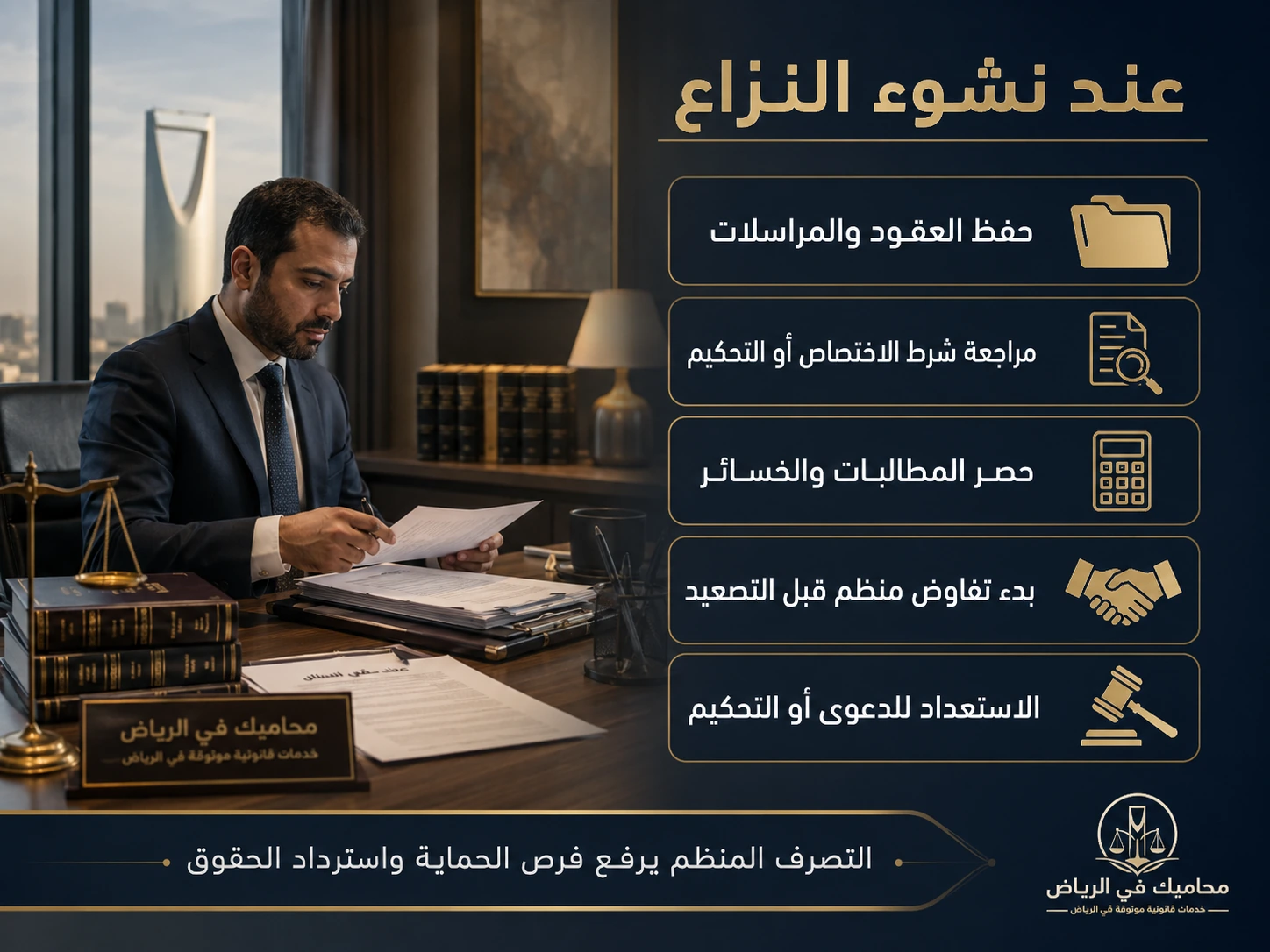 إنفوجرافكس عند نشوء النزاع الاستثماري