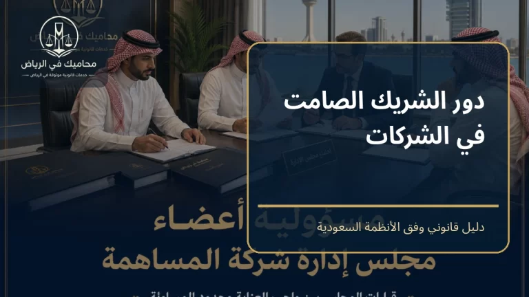 غلاف دور الشريك الصامت في الشركات