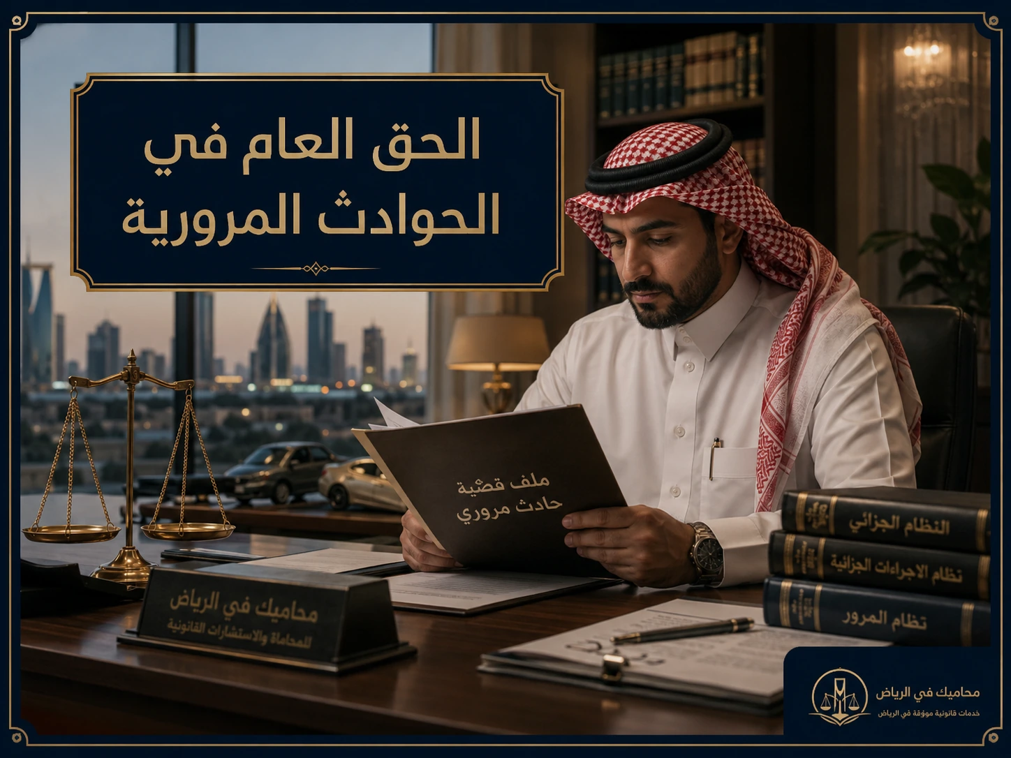 غلاف مقال عن الحق العام في الحوادث المرورية في السعودية