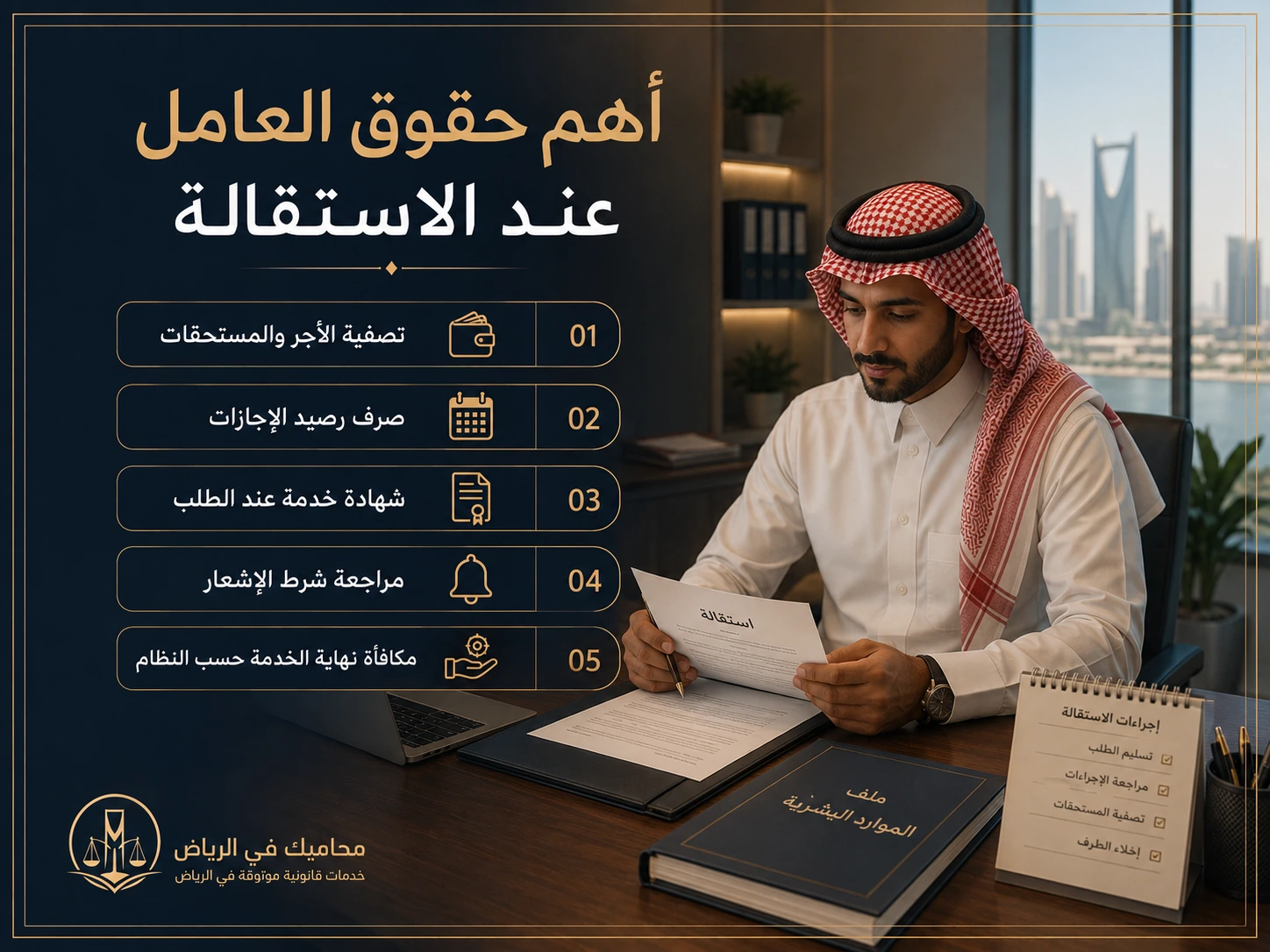 غلاف مقال حقوق العامل عند الاستقالة في السعودية