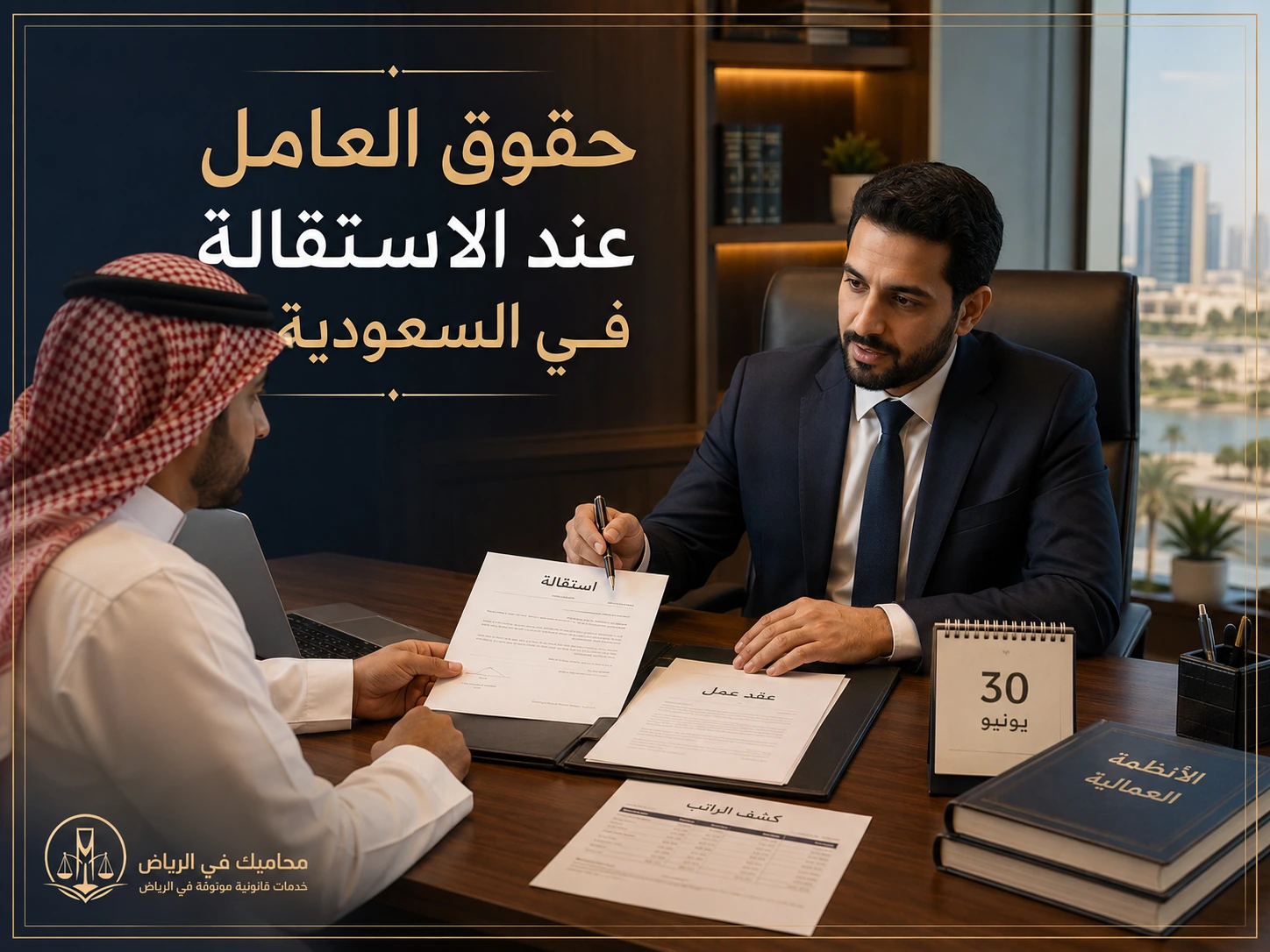 استشارة قانونية عمالية في الرياض لفحص حقوق العامل بعد الاستقالة