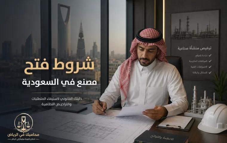 شروط فتح مصنع في السعودية