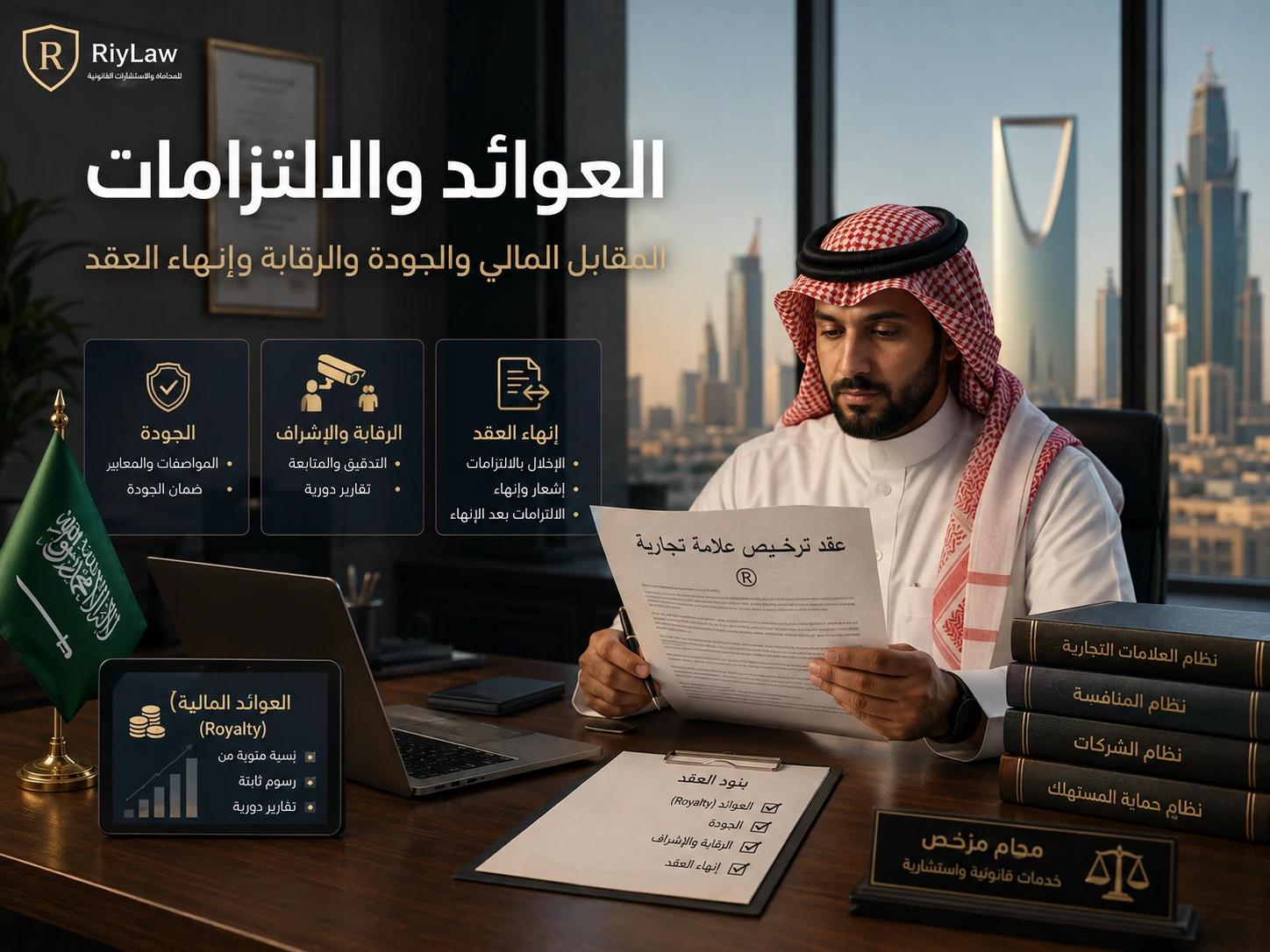 العوائد والالتزامات: المقابل المالي والجودة والرقابة وإنهاء العقد