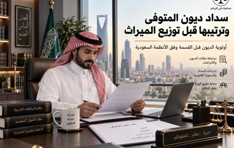 سداد ديون المتوفى وترتيبها قبل توزيع الميراث
