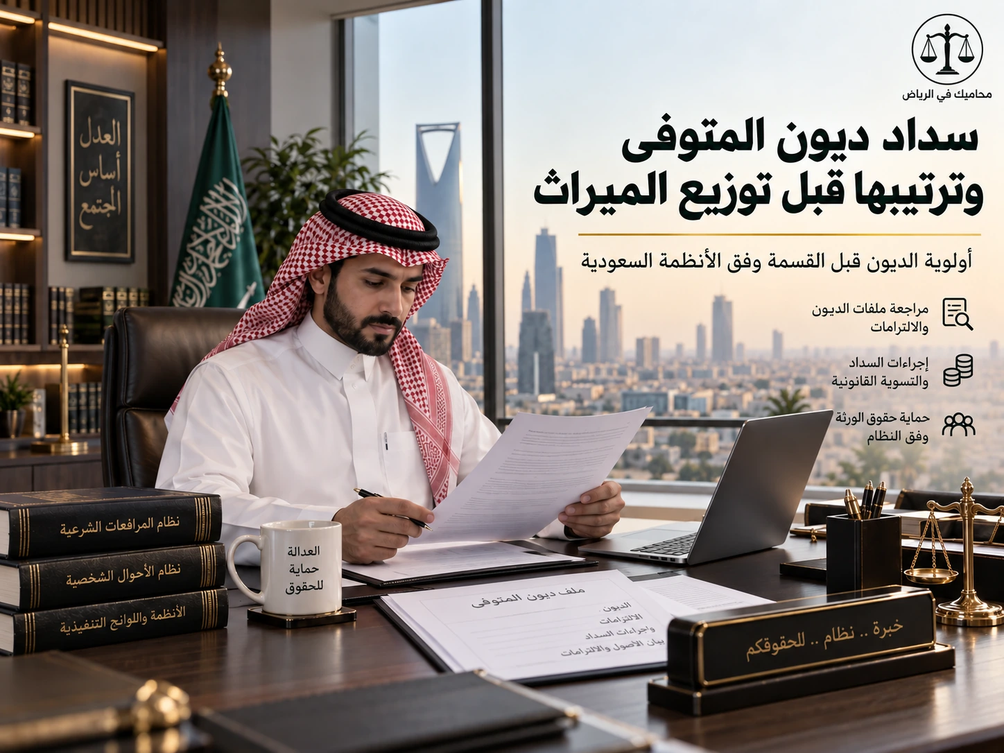 سداد ديون المتوفى وترتيبها قبل توزيع الميراث