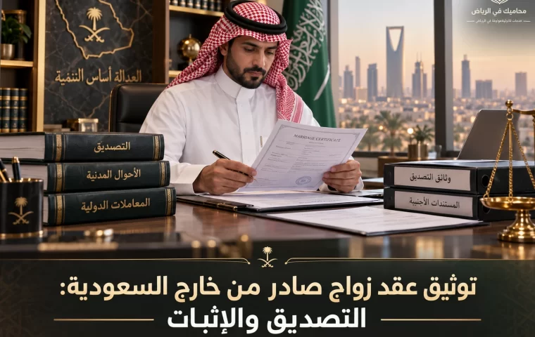 توثيق عقد زواج صادر من خارج السعودية: التصديق والإثبات