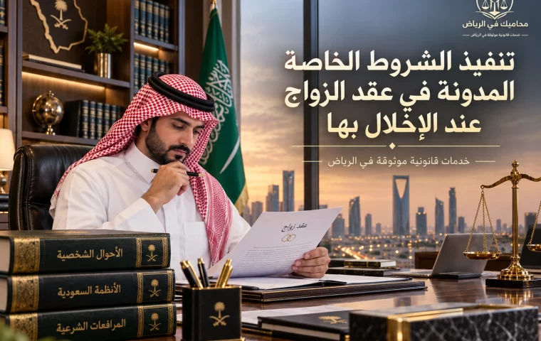 تنفيذ الشروط الخاصة المدونة في عقد الزواج عند الإخلال بها