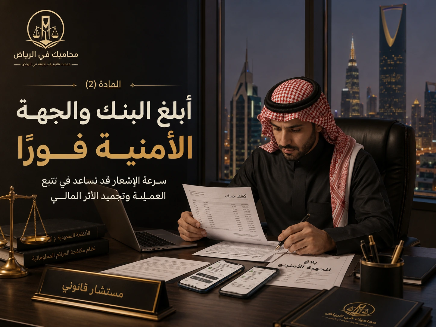 أبلغ البنك والجهة الأمنية فوراً