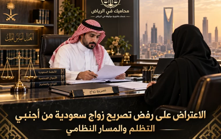 الاعتراض على رفض تصريح زواج سعودية من أجنبي: التظلم والمسار النظامي