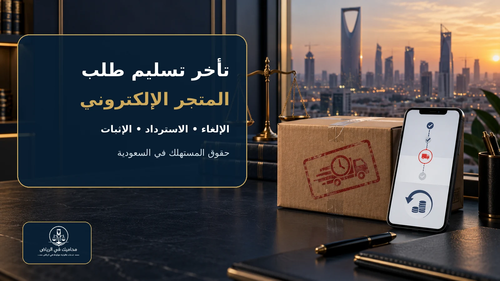 غلاف تأخر تسليم طلب المتجر الإلكتروني والإلغاء واسترداد المبلغ في السعودية