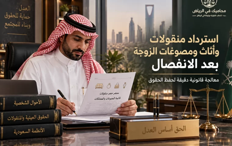 استرداد منقولات وأثاث ومصوغات الزوجة بعد الانفصال