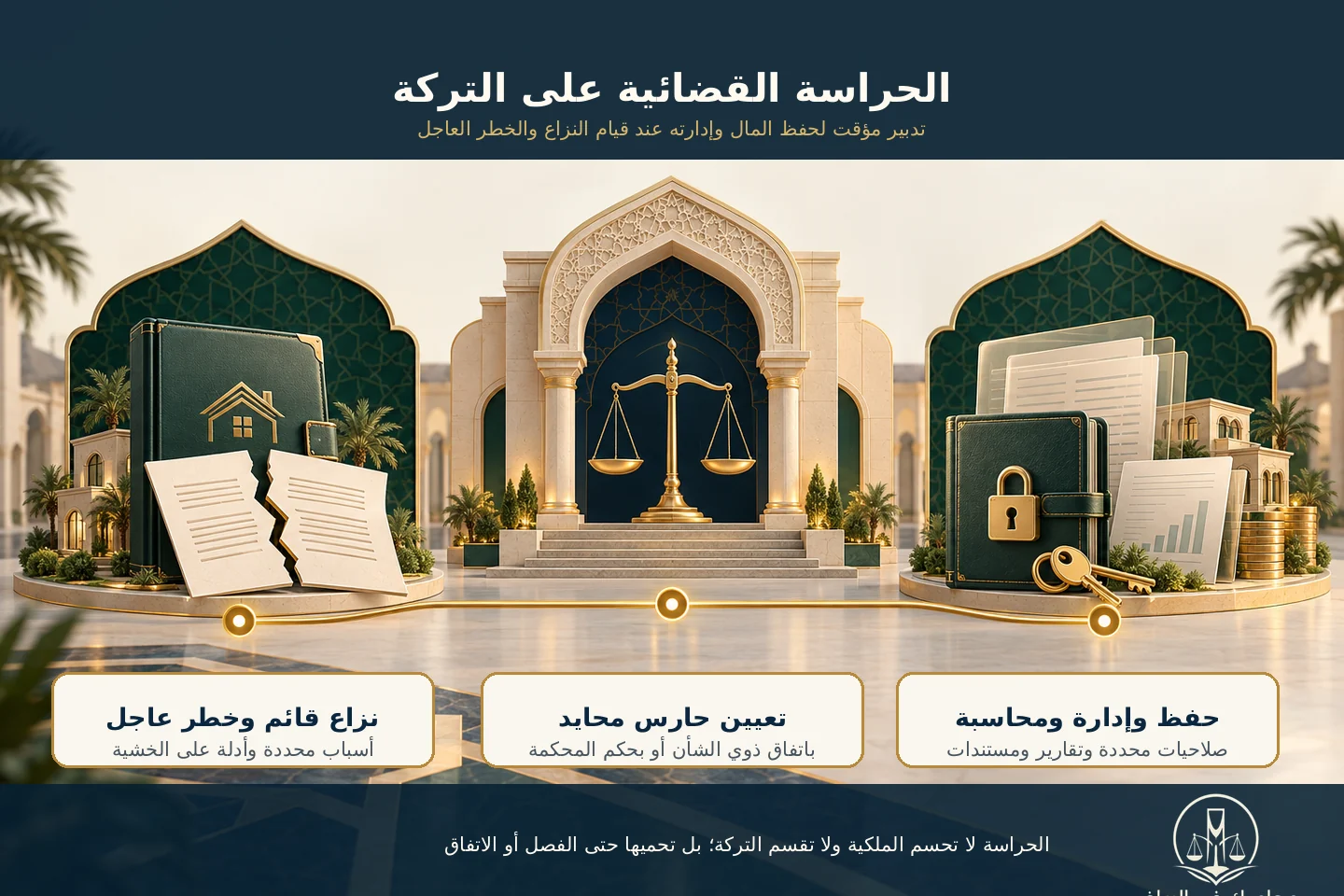 إنفوجرافيك شروط تعيين الحارس القضائي على التركة وصلاحياته