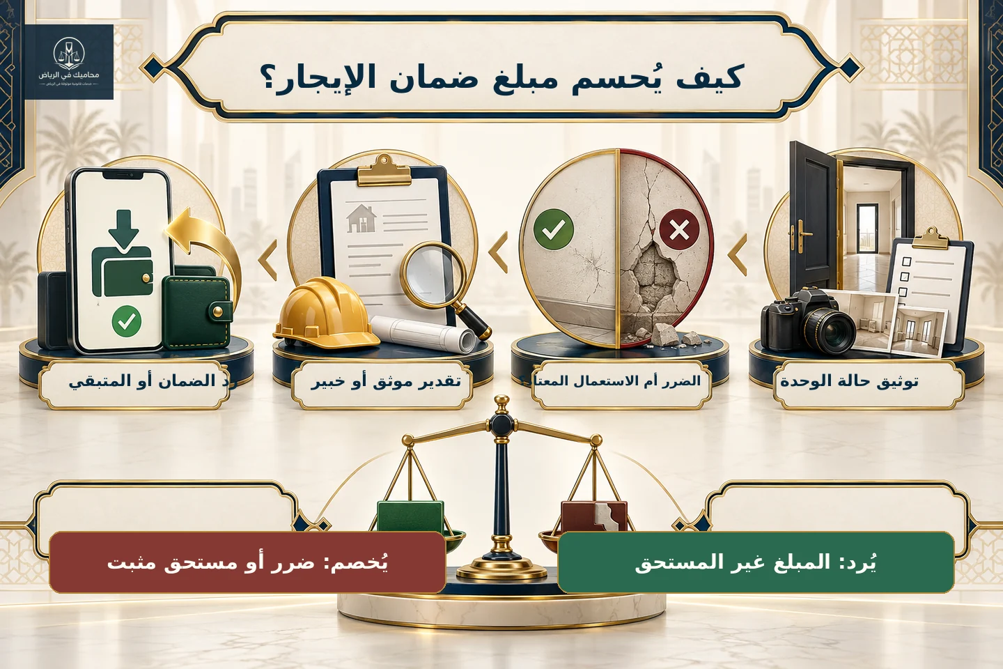 آلية خصم الأضرار وإعادة مبلغ ضمان الإيجار في السعودية