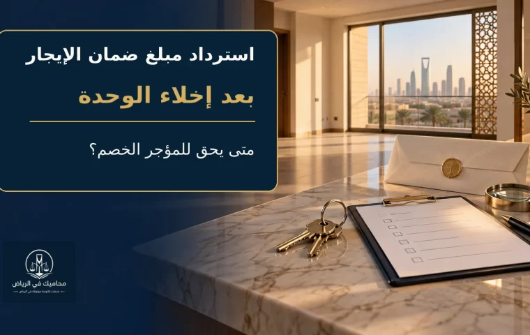 استرداد مبلغ ضمان الإيجار بعد إخلاء الوحدة في السعودية